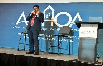 Consul General[CG] Dr. K. Srikar Reddy attended the 2024 Asian American Hotel Owners Association (AAHOA) Conference & Trade Show on 23 May 23 2024. This event, held in partnership with the California Hotel & Lodging Association (CHLA), took place at the South San Francisco Conference Center. The gathering brought together many hoteliers and small business owners. CG appreciated AAHOA for its considerable impact on the US economy and its efforts to strengthen trade relations between the USA and India, especially in the hospitality sector. He noted that AAHOA members own over 61% of hotels in California and substantially contribute to the state's GDP.