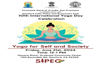 The Consulate General of India, in collaboration with Stanford India Policy and Economic Club is organizing the 10th International Day of Yoga.