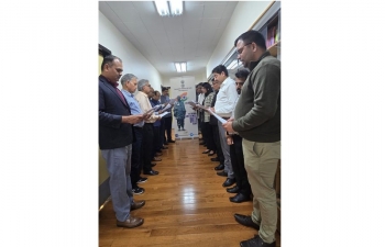 Consul General Dr. K. Srikar Reddy paid tribute to Sardar Vallabhbhai Patel on his birth anniversary, honoring the spirit of unity that he championed. During the ceremony, all officials took a pledge to uphold India’s unity, integrity, and security. Let us remember Patel’s vision and work together for a stronger nation.