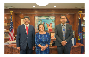 Consul General Dr.K.Srikar Reddy was honoured to meet with Governor Leon Guerrero on Tuesday, January 21, 2025 in Guam. They exchanged views on enhancing India-Guam relationship in various areas, including education, culture, and tourism.